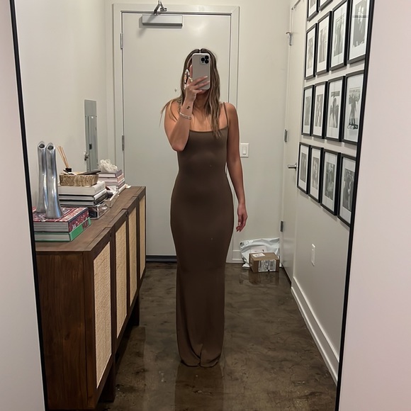 NWT Skims Soft Lounge Long Slip Dress XS Oxide - Picture 3 of 5